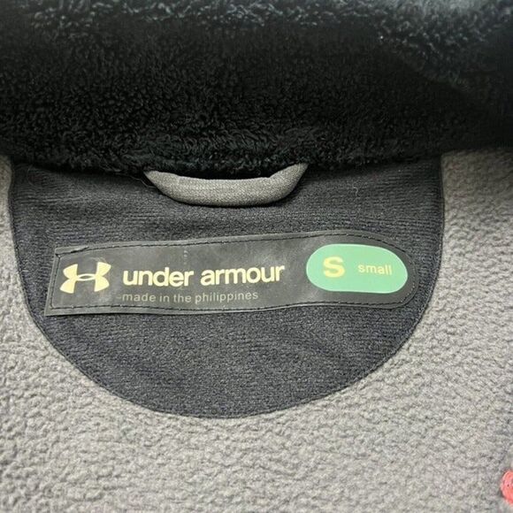 Under Armour Womens Gray & Pink Fleece Lined Jacket Full Zip Long Sleeve Sporty - Picture 2 of 12